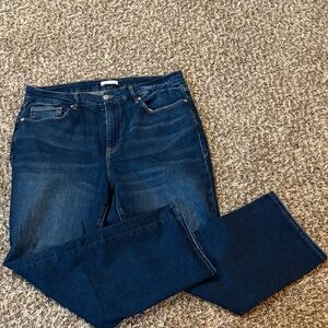 Good American Dark Blue Straight Leg Jeans